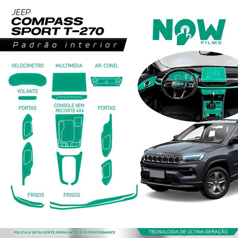 Kit Película Proteção Interna JEEP COMPASS SPORT T270 (A PARTIR DE 2021)