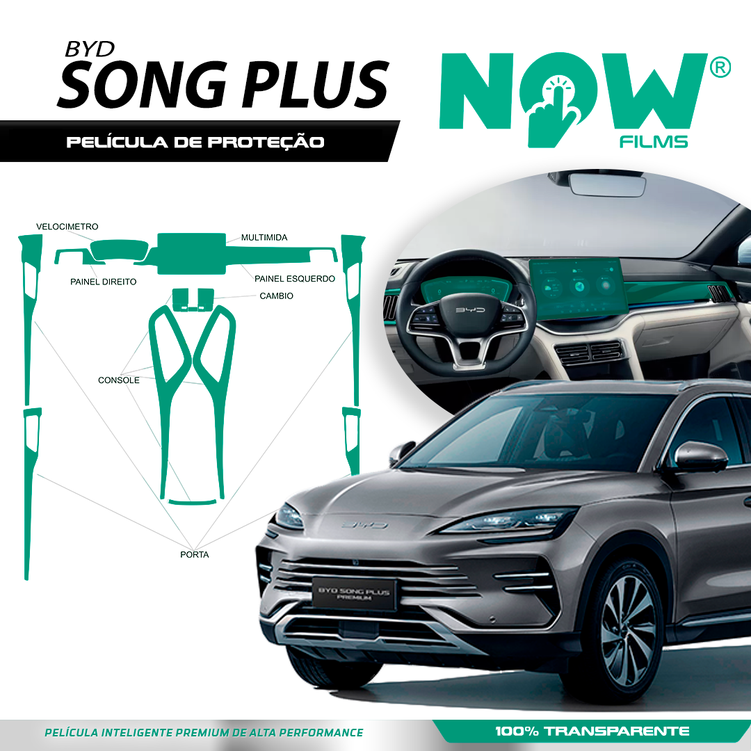 Kit Película Proteção interna BYD SONG PLUS 2026