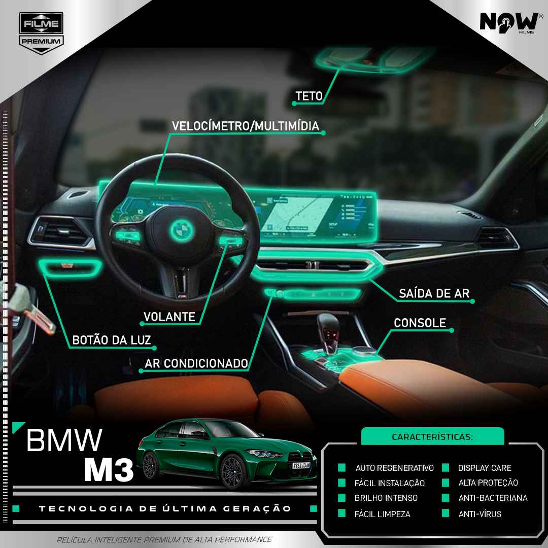 Kit Película Proteção Interna BMW M3 (A PARTIR DE 2022)