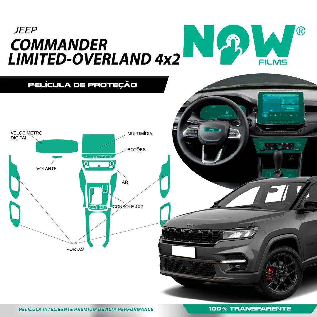 kit Película Proteção JEEP COMMANDER LTD/OVERLAND 4X2 2023+