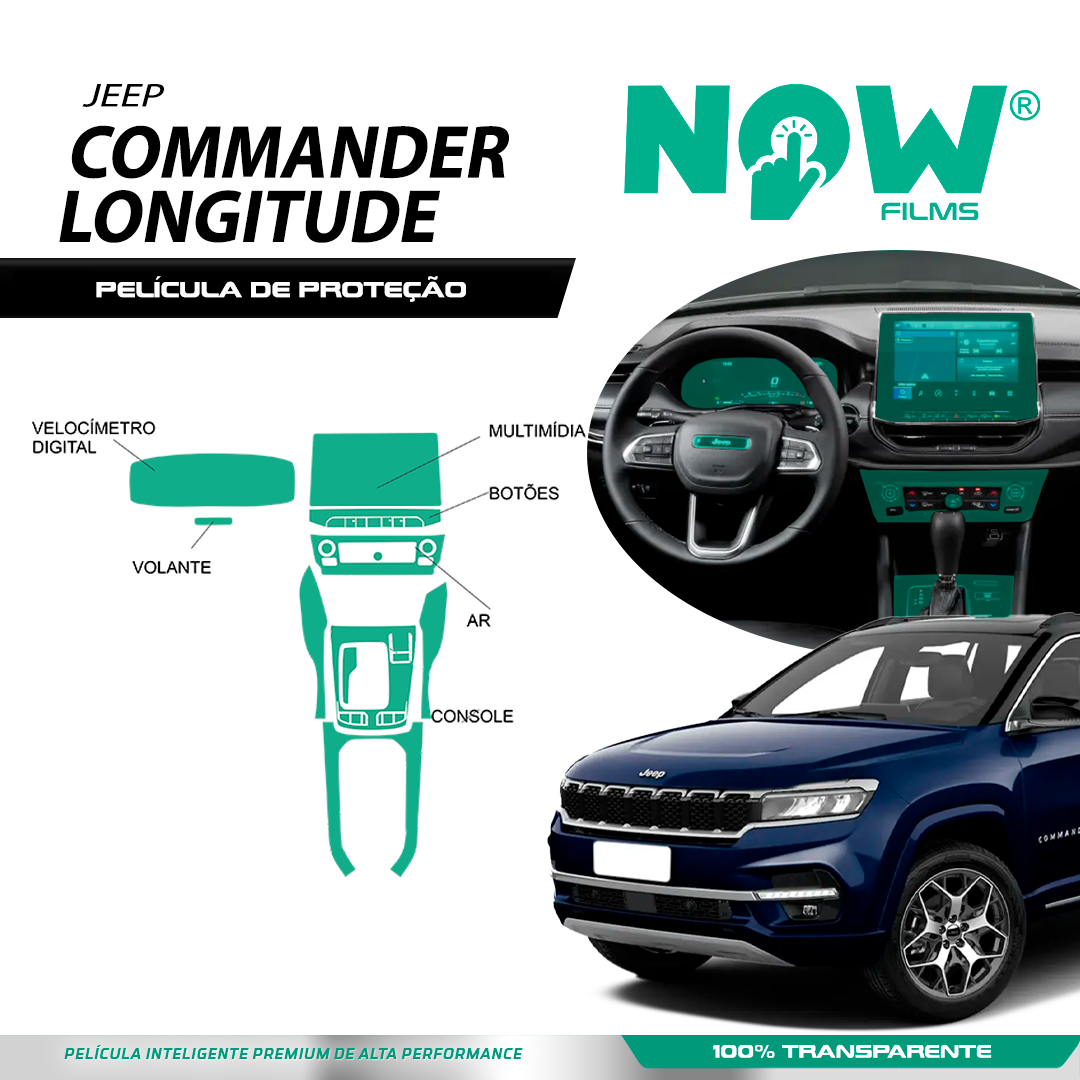 kit Película Proteção JEEP COMMANDER LONGITUDE a partir 2023