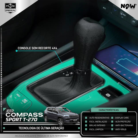 Kit Película Proteção Interna JEEP COMPASS SPORT T270 (A PARTIR DE 2021)