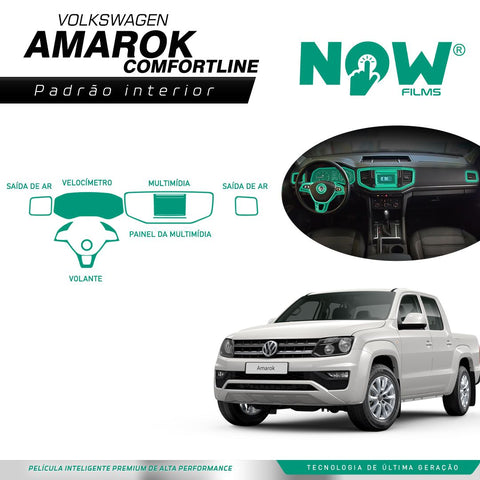 Kit Película Proteção AMAROK COMFORTLINE 2019 2020 2021 2022 VW Interna  2017 2018