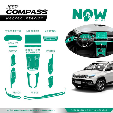 Kit Película Proteção Interna JEEP COMPASS LIMITED / TRAILHAWK 4X2 (A PARTIR 2021)