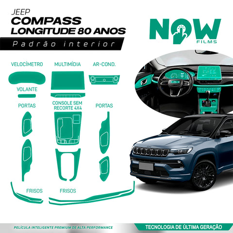 Kit Película Proteção Interna JEEP COMPASS LONGITUDE 80 ANOS (2022)