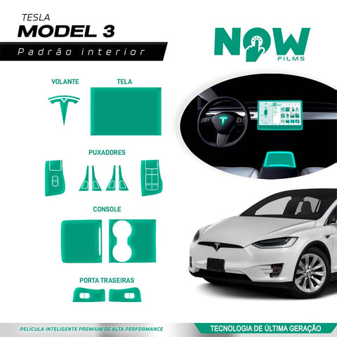 Kit Película Proteção Interna TESLA MODEL 3 (A PARTIR DE 2019)