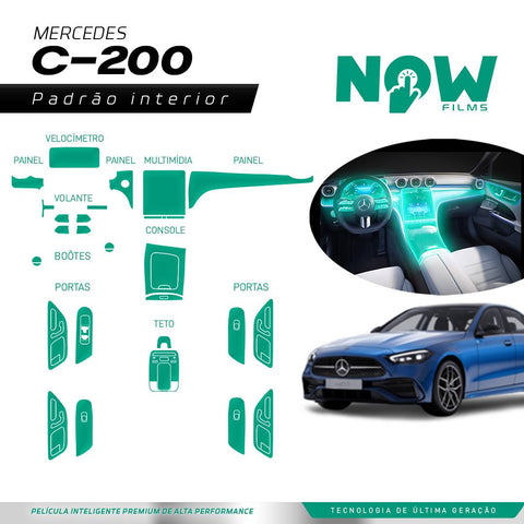 Kit Película Proteção Interna MERCEDES C200 (A PARTIR DE 2021)